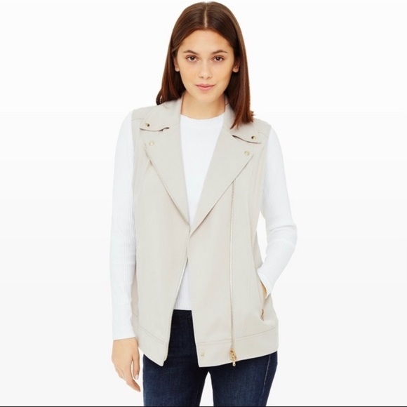 Club Monaco Khaki Whitney Manteaux Moto Vest - Picture 1 of 16